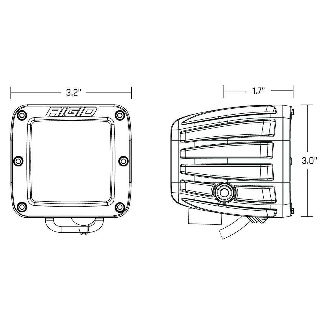 Rigid D-Series SAE Fog Light - Yellow/White (Pair)