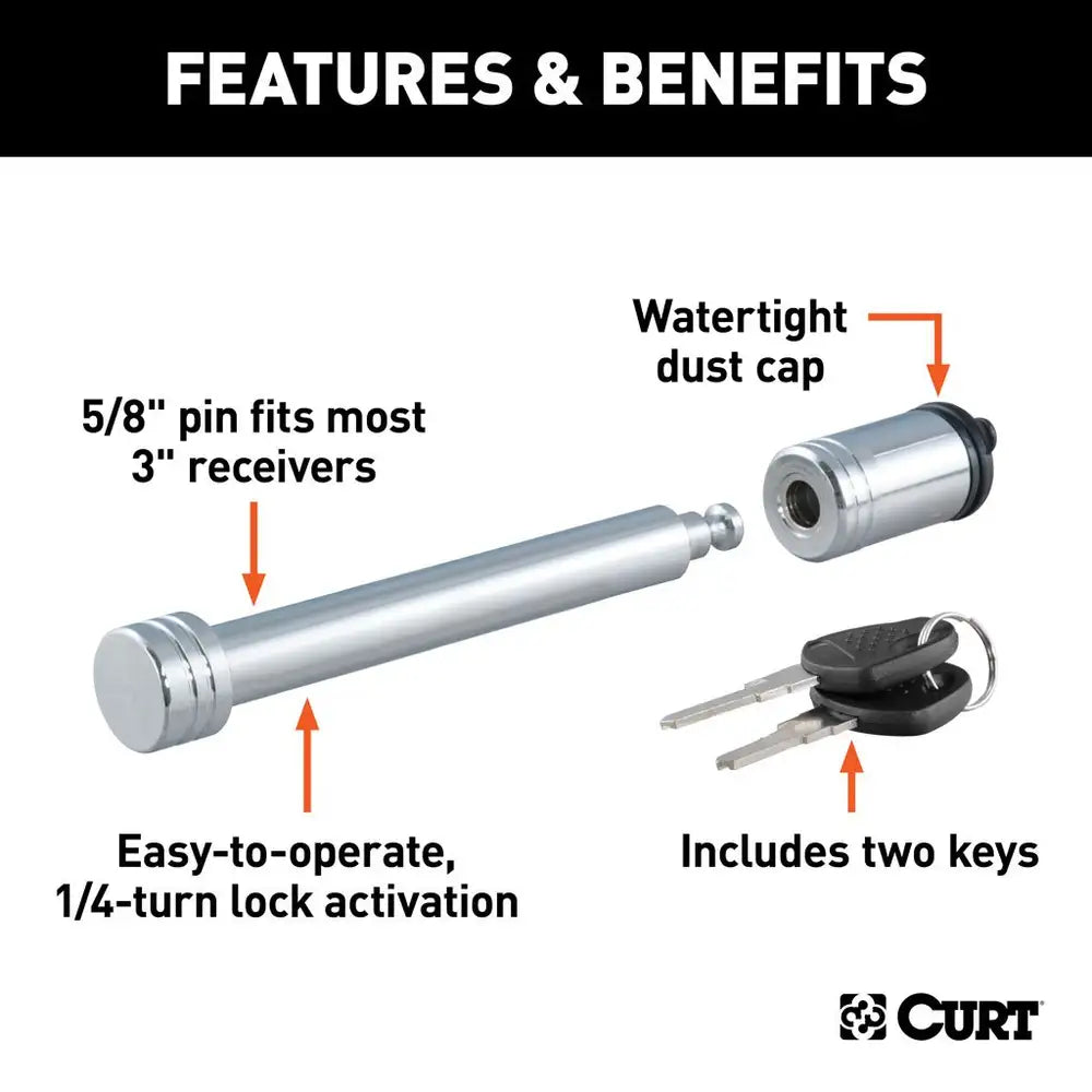 Curt Hitch Lock (3" Receiver, Barbell)