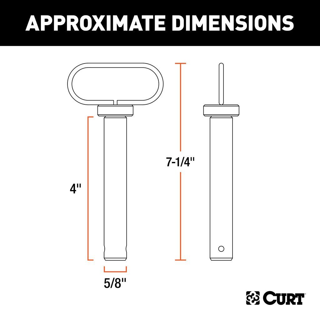 Curt 5/8" Clevis Pin with Handle and Clip